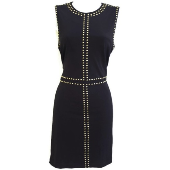 Carmen Marc Valvo Dresses & Skirts - Designer Carmen Marc Valvo Lined Fitted Dress Gold Metal Studs Zip Back Quality